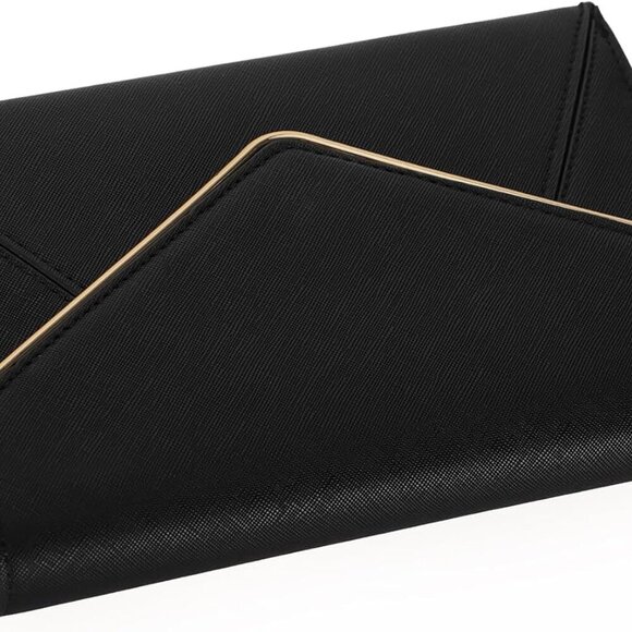 Evening Clutch Handbag Faux Leather Envelope Formal Party Purse - Picture 5 of 8